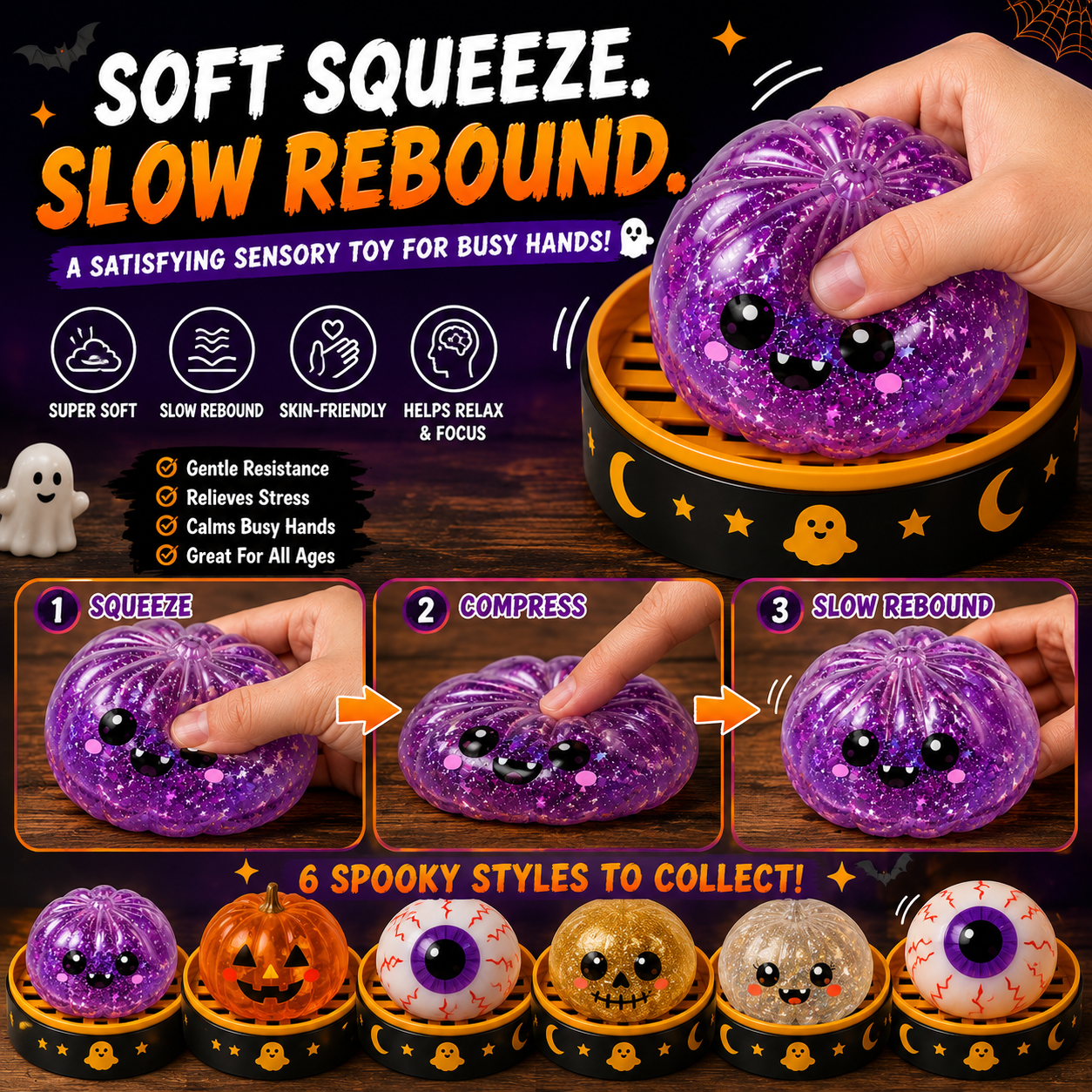 🔥70% OFF TODAY 🎃Halloween Steamed Bun Squishy Mystery Box Toy