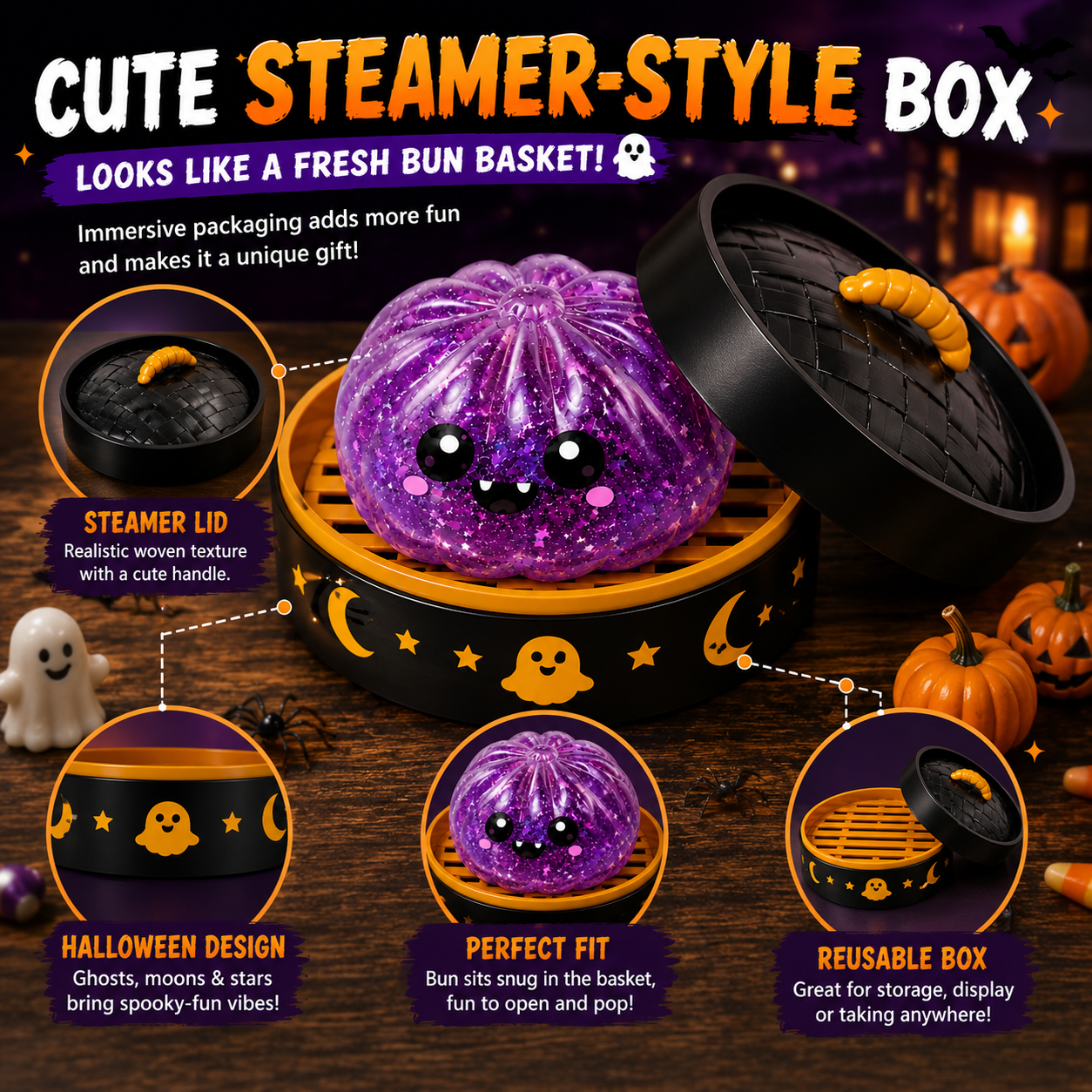 🔥70% OFF TODAY 🎃Halloween Steamed Bun Squishy Mystery Box Toy
