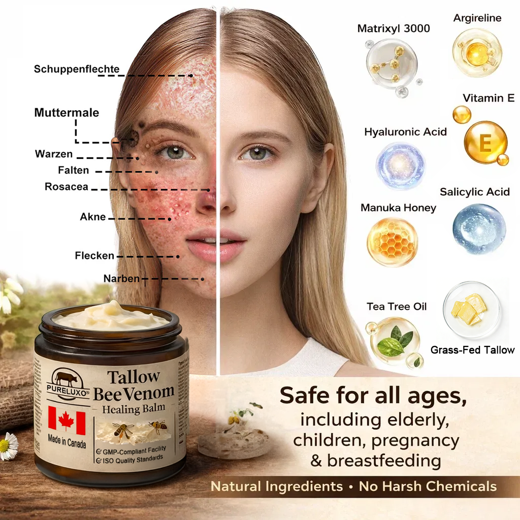 【70% OFF Ends Today】Pureluxo® Tallow Bee Venom Healing Balm（Targets Bumps, Wrinkles & Stressed Skin — Without Steroids）