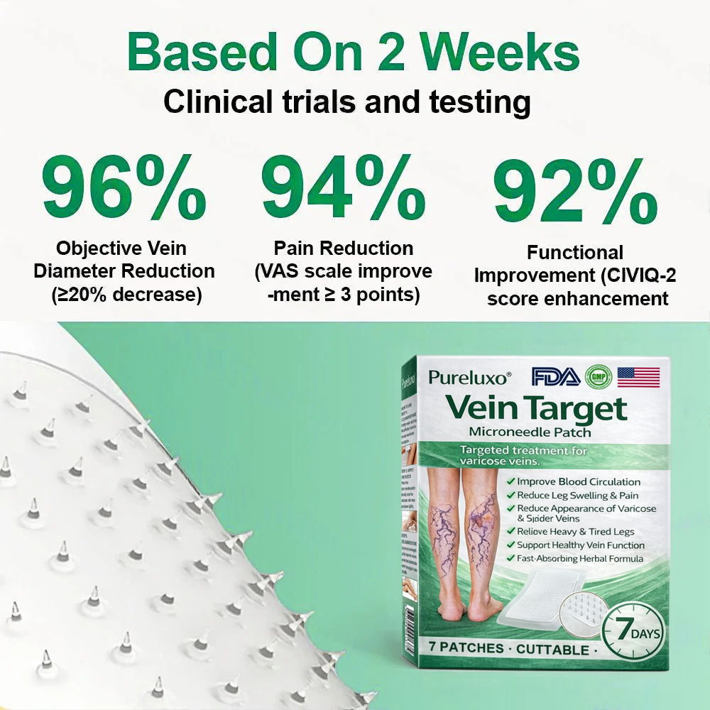 [FDA-Registered & GMP Certified]| 𝙋𝙪𝙧𝙚𝙡𝙪𝙭𝙤® 🇺🇸VeinTarget Microneedle Patch⚡Instant Relief, Long-Term Results
