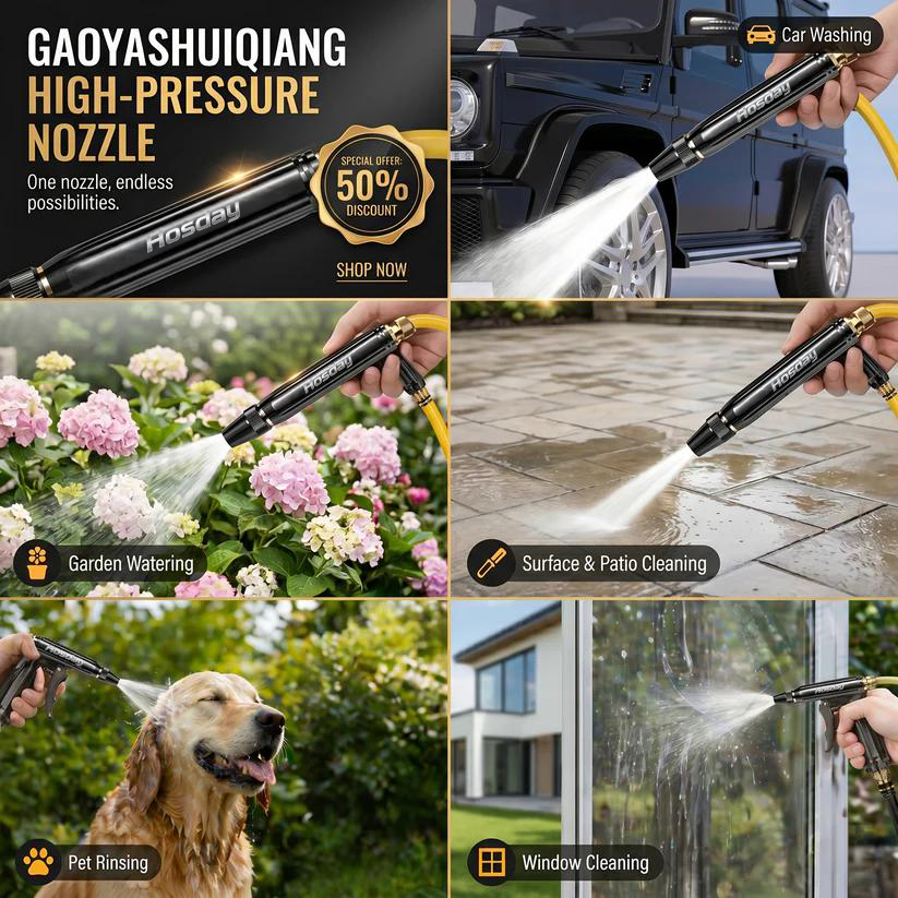 🔥LAST DAY 80% OFF 🔥Hosday® Powerful High-Pressure Home Car Wash & Garden Sprayer