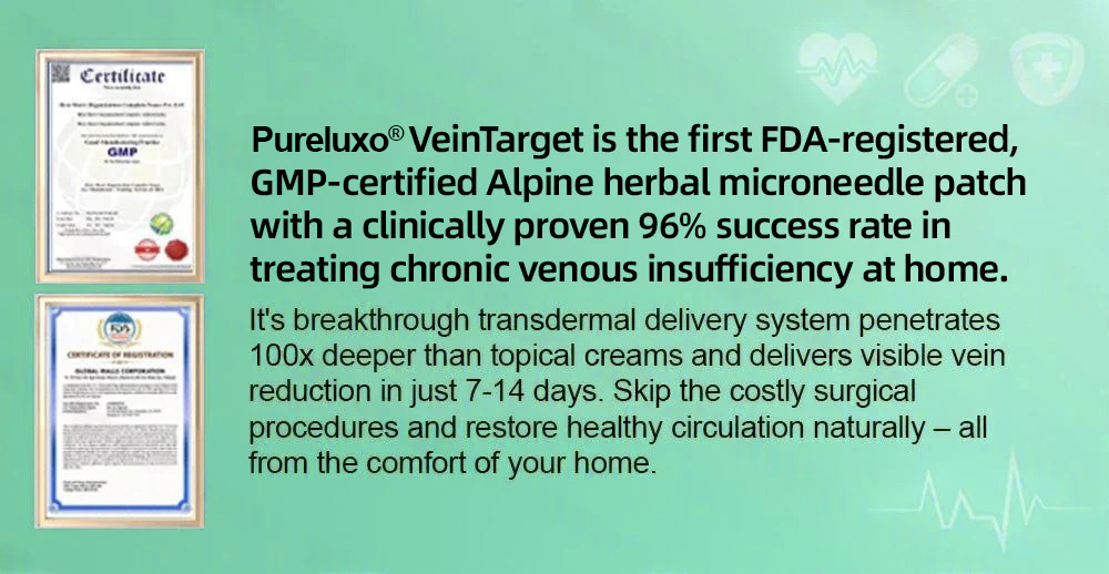 [FDA-Registered & GMP Certified]| 𝙋𝙪𝙧𝙚𝙡𝙪𝙭𝙤® 🇺🇸VeinTarget Microneedle Patch⚡Instant Relief, Long-Term Results