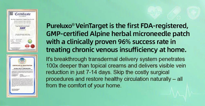 [FDA-Registered & GMP Certified]| 𝙋𝙪𝙧𝙚𝙡𝙪𝙭𝙤® 🇺🇸VeinTarget Microneedle Patch⚡Instant Relief, Long-Term Results