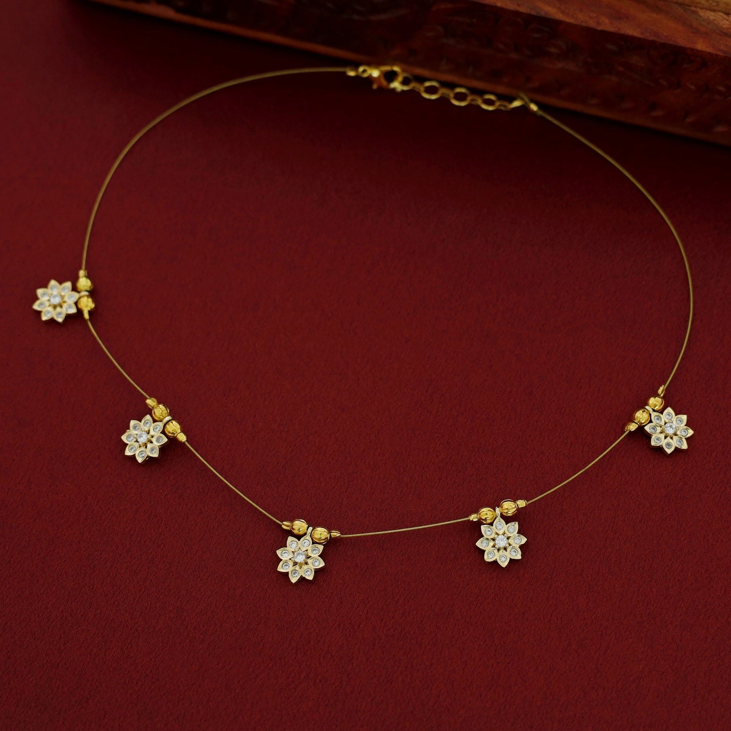 Floral Golden String Neckpiece