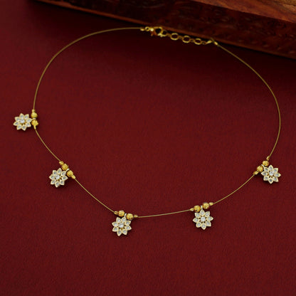 Floral Golden String Neckpiece