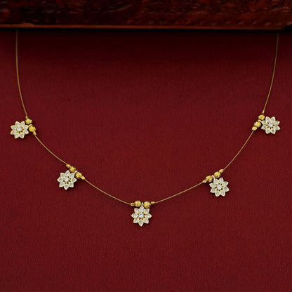 Floral Golden String Neckpiece