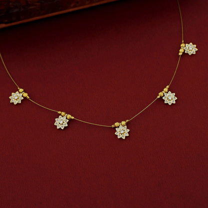 Floral Golden String Neckpiece